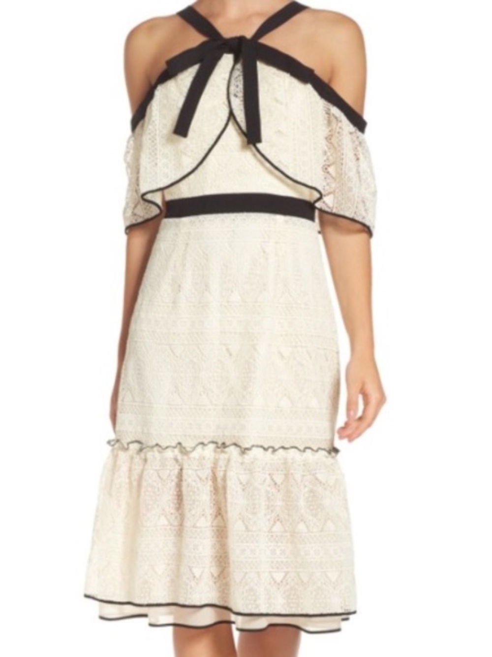 Adelyn Rae Cold Shoulder Lace Dress – Anthropologie (NWOT)